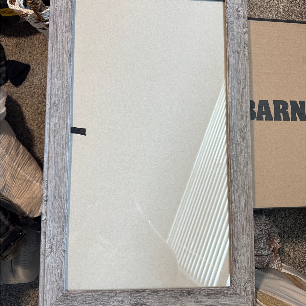 Rustic Gray Framed Mirror